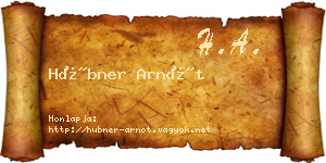 Hübner Arnót névjegykártya
